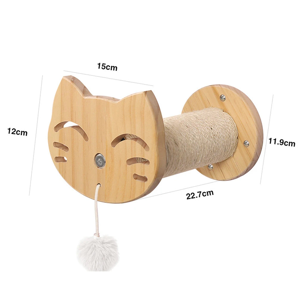 Cat Climbing Shelf Wall Mounted Four Step Stairway With Sisal Scratching Post For Cats Tree Perch Platform Jumping Furniture