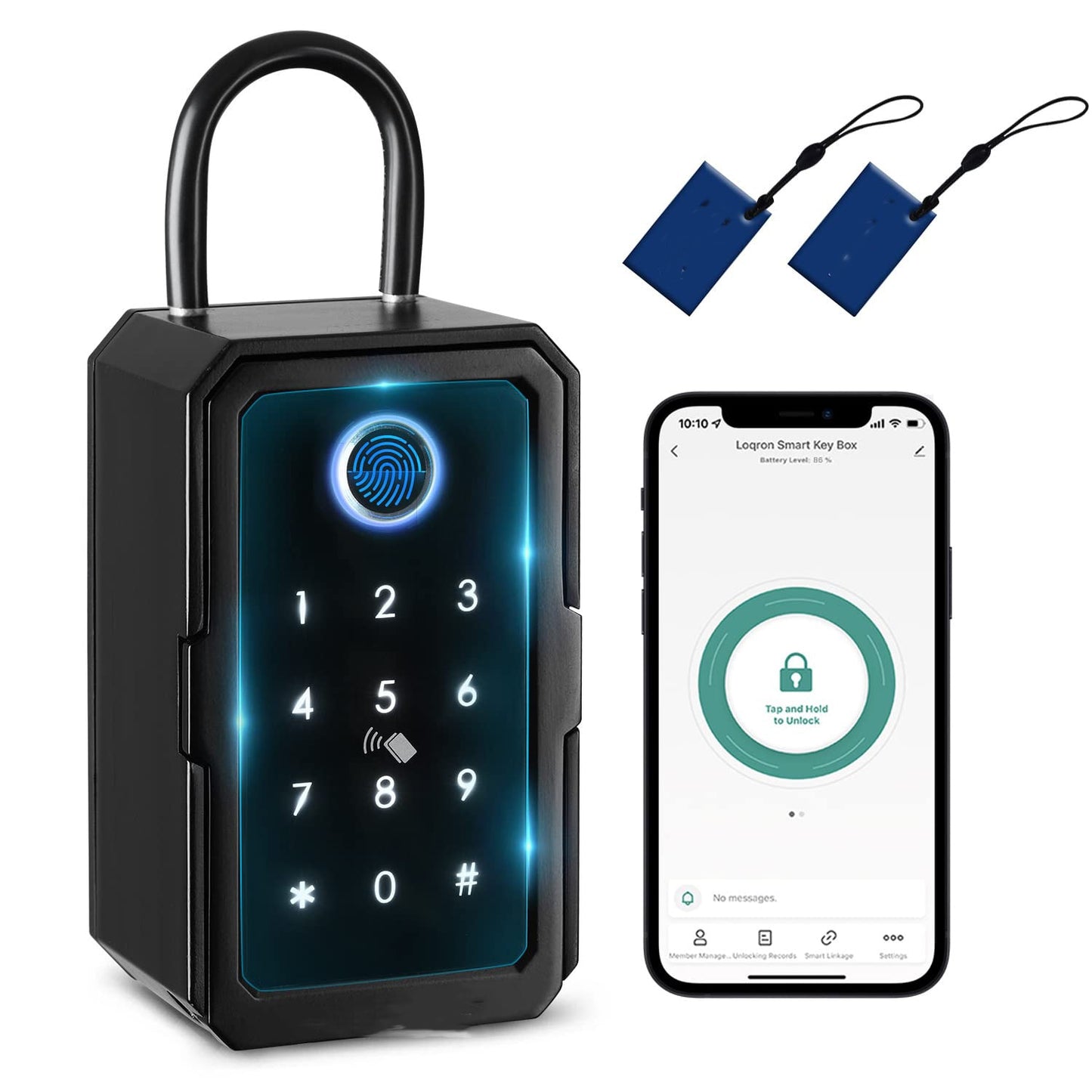 Key Safe Fingerprint Bluetooth Wifi Digital Key Box App Remote Access Wall Mount Combination Security Lockbox