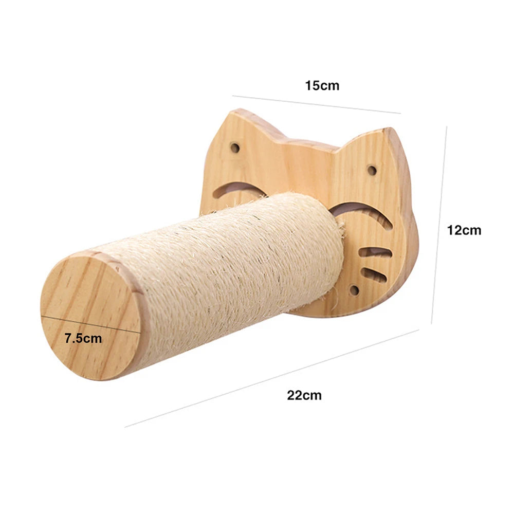 Cat Climbing Shelf Wall Mounted Four Step Stairway With Sisal Scratching Post For Cats Tree Perch Platform Jumping Furniture