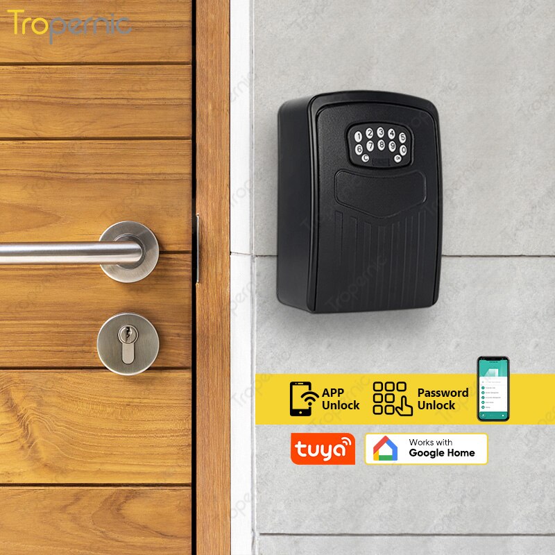 Ip65 Tuya Wifi Security Code Combination Lockbox For House Key Digital Electronic App Remote Control Realtor Airbnb Lock